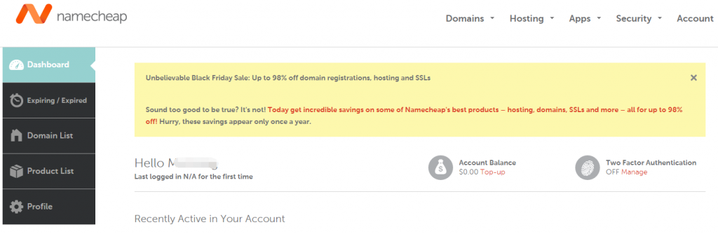 【美国NameCheap】账号注册、域名主机购买付款教程插图2