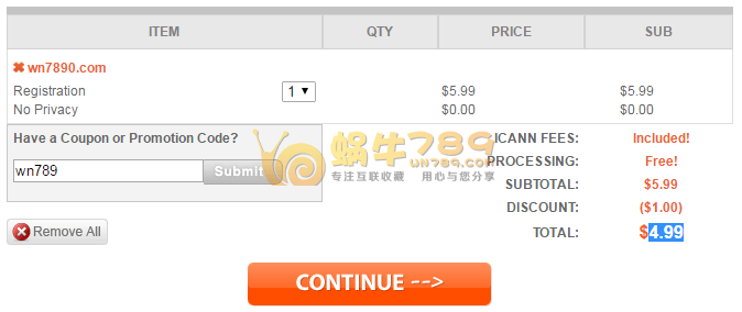 NameSilo老牌域名注册商.com域名限时4.99美元/年支付宝付款插图