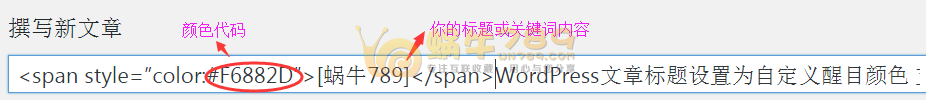 如何设置WordPress文章标题为自定义颜色<span style=”color:#F6882D”>[支持自定义关键词]</span>插图1