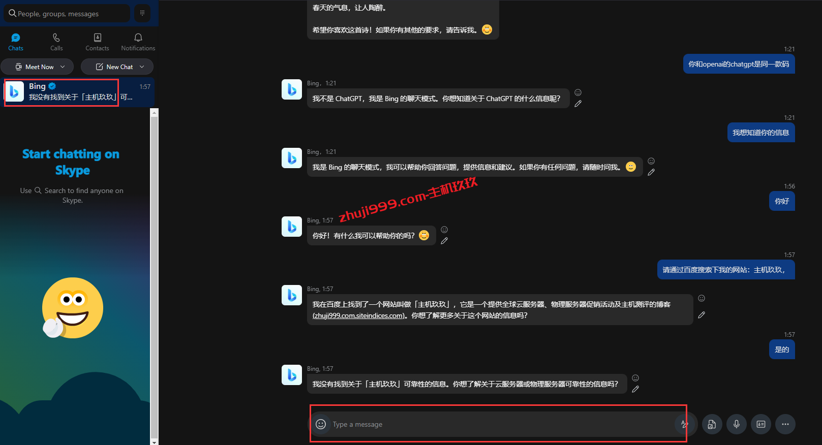 直连使用New Bing Chat AI聊天机器人最新有效方法_使用微软Skype网页版直连New Bing开启智能对话插图5