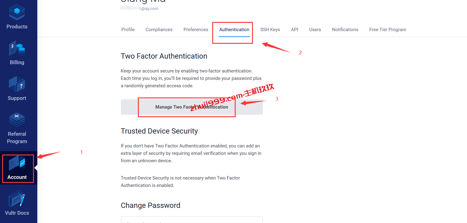 Vultr如何取消双重身份验证_Vultr如何取消谷歌认证Google Auth插图1