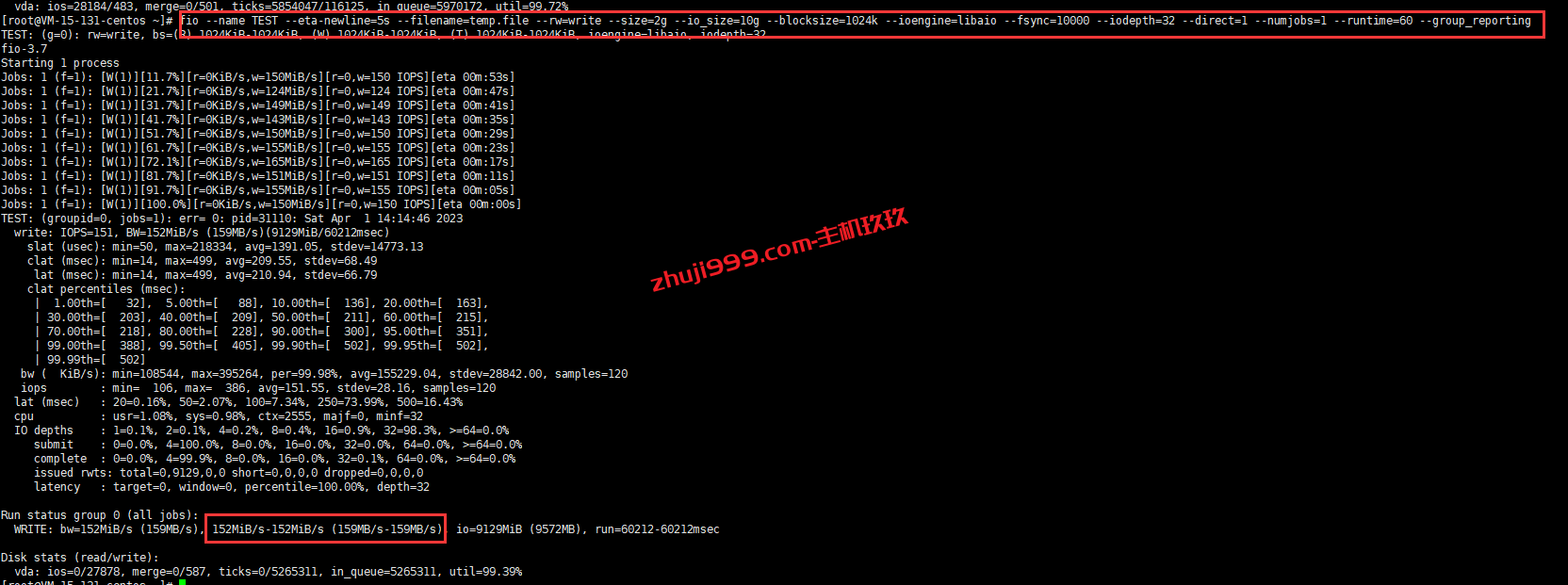 Linux系统硬盘I/O性能测试工具FIO安装及使用方法_一键使用FIO测试硬盘性能脚本分享插图3