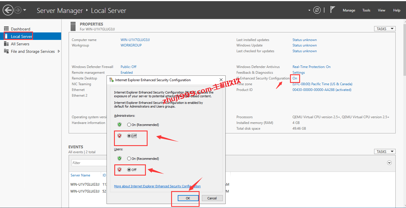 Windows Server系统使用Internet Explore浏览器访问网站提示网站内容被阻止如何解决插图2