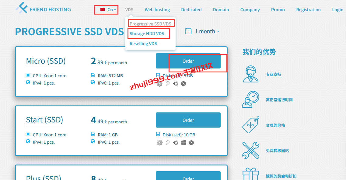 Friendhosting最新7.5折优惠码，美国、欧洲不限流量VPS月付€2.24起插图
