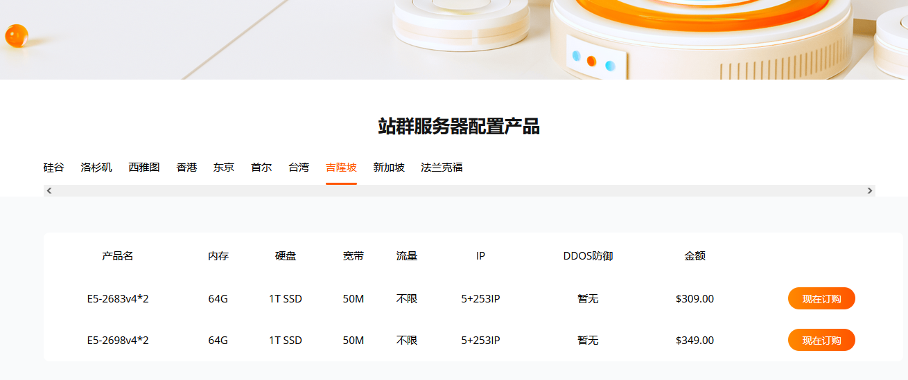 RakSmart马来西亚站群服务器，5+253个IP，$309/月起！插图